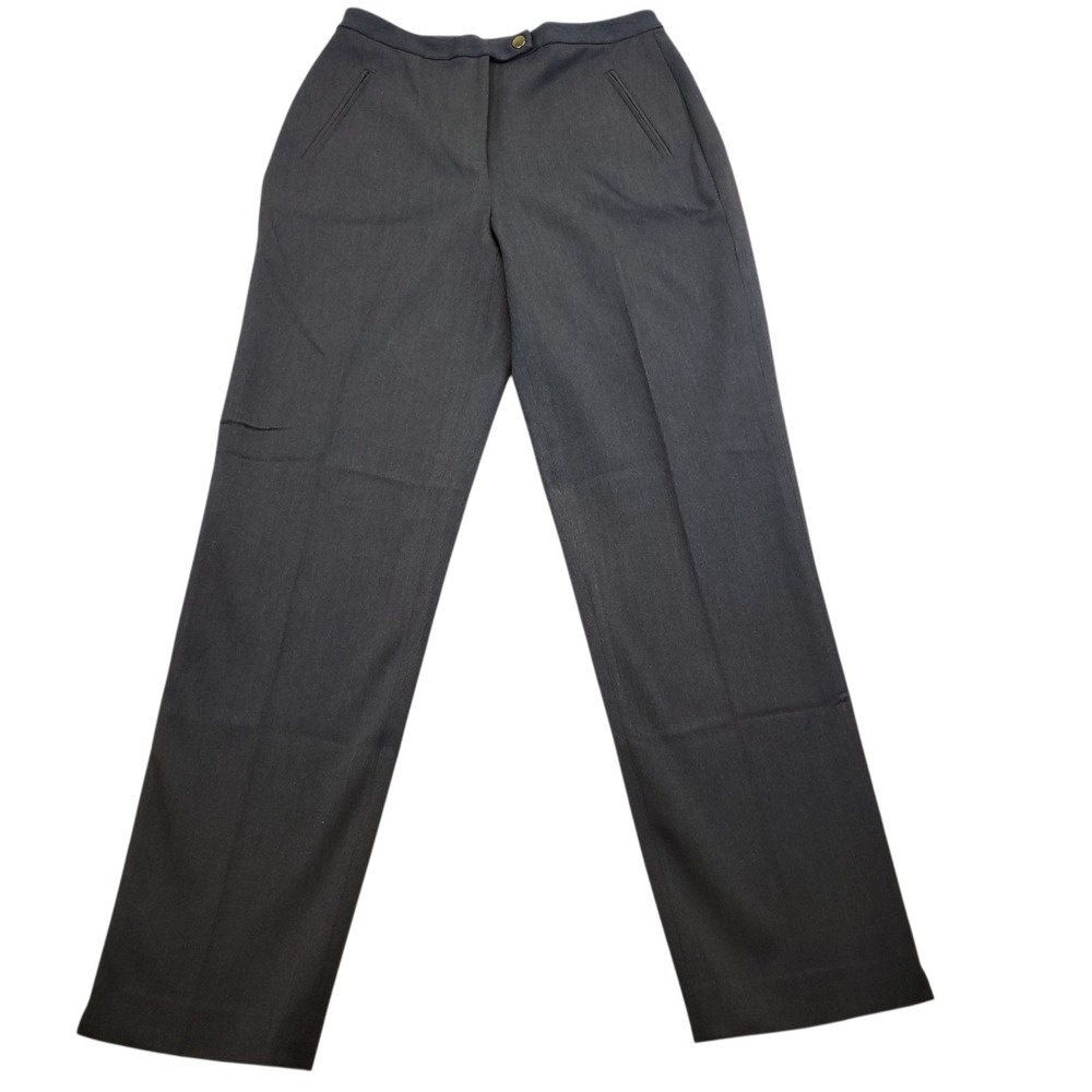 Womens Talbots Gray Pants 6 Stretch Dress Casual Zip Pockets Tab Front